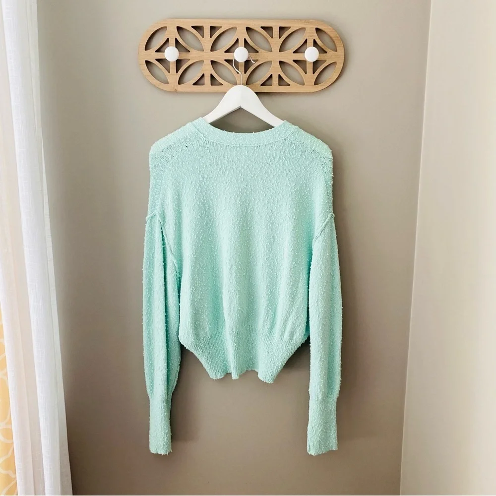 Free People Button Up Cardigan Teal Sz XS